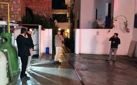 Bardakçı koyunda otel yangını korkuttu