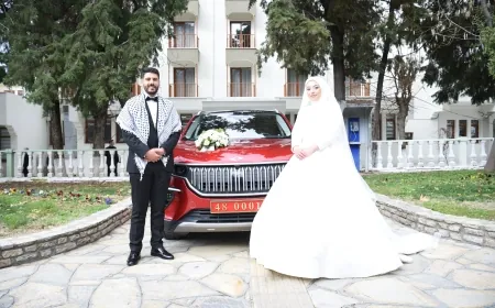 Bu hareket takdir edilir Sayın Valim....Valilik makam aracı Filistinli çiftin düğün arabası oldu