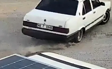 Drift yaptı hayatının cezasını yedi