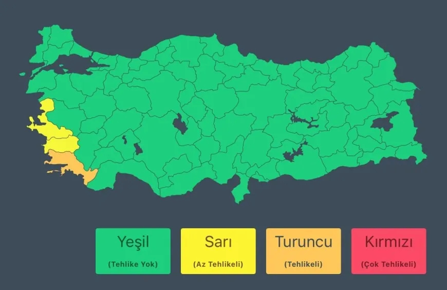 SARI ALARM VERİLDİ….İçişleri Bakanlığı haritayı paylaştı: Gece saatlerinden itibaren yağış geliyor!