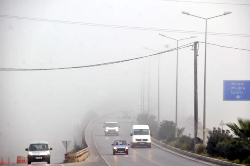 Bodrum güne sis ile uyandı, trafik aksadı