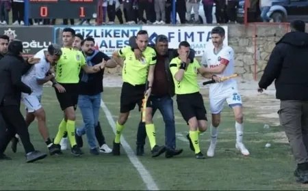 Maç amatör, şiddet profesyonel… FUTBOLCU VE HAKEMLER CANLARINI ZOR KURTARDI