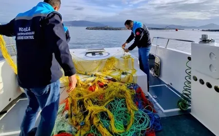 Bodrum açıklarında kaçak avcıların ağları toplandı