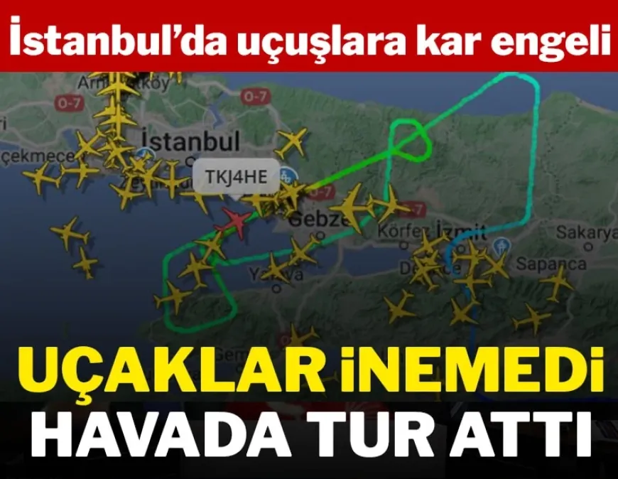 İstanbul uçuşlarına kar engeli...Sabiha Gökçen'de uçuşlarda aksama