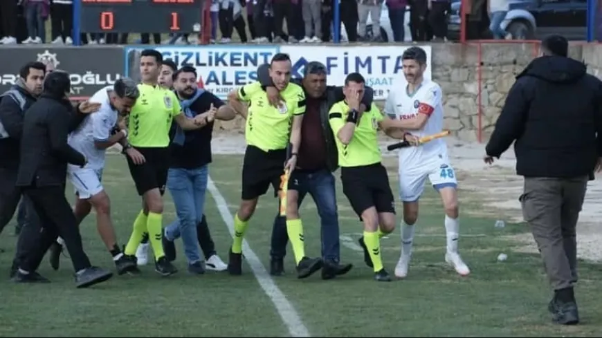 Maç amatör, şiddet profesyonel… FUTBOLCU VE HAKEMLER CANLARINI ZOR KURTARDI