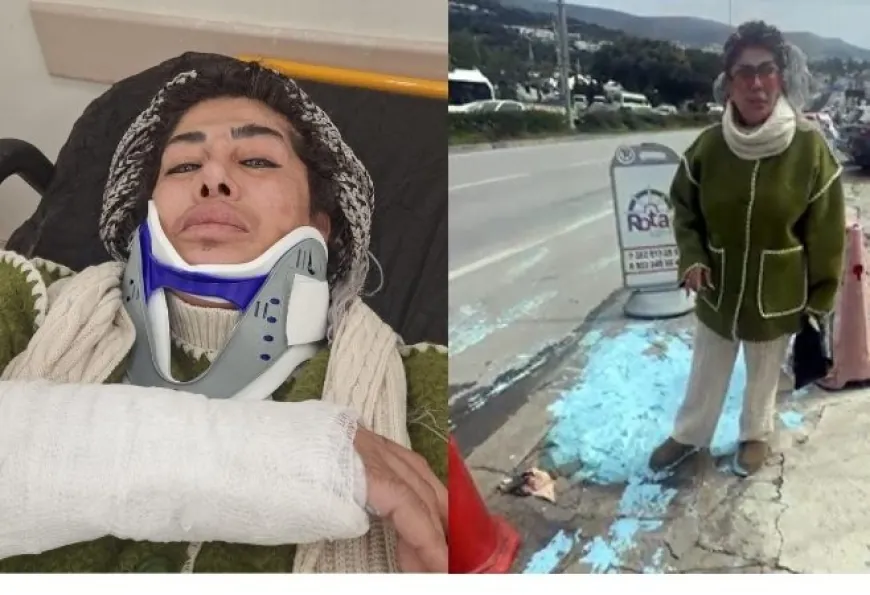 Kaldırıma dökülen yağlı boya hastanelik etti