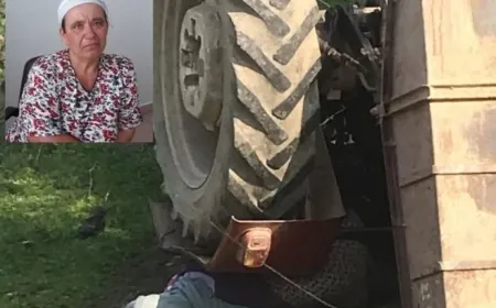 Tarla yolunda feci kaza devrilen traktörün altında kalan kadın yaşamını yitirdi