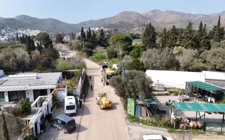 Bodrum'da Dereköy – Peksimet yolunda çalışmalar devam ediyor