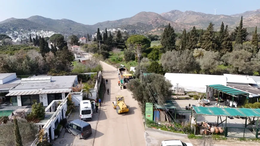 Bodrum'da Dereköy – Peksimet yolunda çalışmalar devam ediyor
