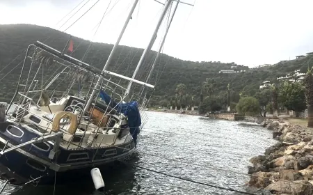 Bodrum’da fırtına yatları karaya savurdu ağaçları devirdi