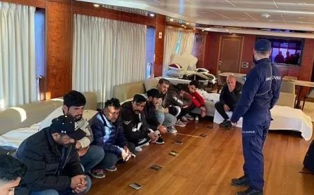 Lüks ticari yatta tatil gibi umuda yolculuk sahil güvenliğe takıldı