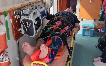 Yaralı Türk vatandaşı İstanköy (kos) adasından Bodrum’a deniz ambulansı ile getirildi