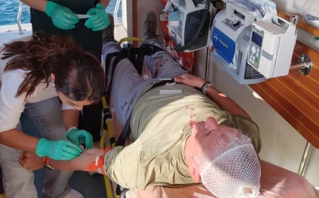 Gezi için gittiği adada düşüp mahsur kalan Alman turist operasyon ile kurtarıldı