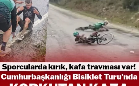Cumhurbaşkanlığı Bisiklet Turu Marmaris etabında korkutan kaza