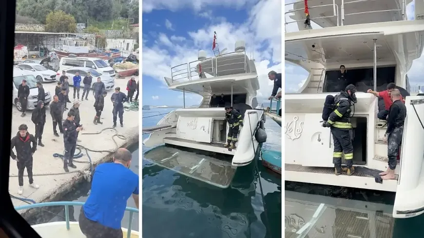 Limanda yat yangını paniğe neden oldu