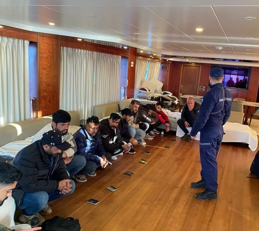 Lüks ticari yatta tatil gibi umuda yolculuk sahil güvenliğe takıldı