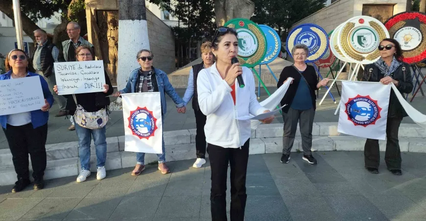 Bodrumlu kadınlardan Suriye’de kadınların yaşadığı zulüme sert tepki