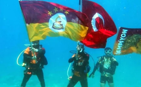 Galatasaray'ın şampiyonluğu her yerde, bu kez denizin dibinde