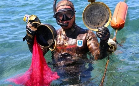 Tencere tava pvc boru ne varsa denizin dibinde, market gibi