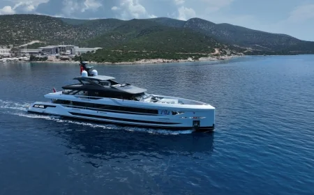 Bodrum tersanelerinde yapılan 50 metrelik yat denize indirildi
