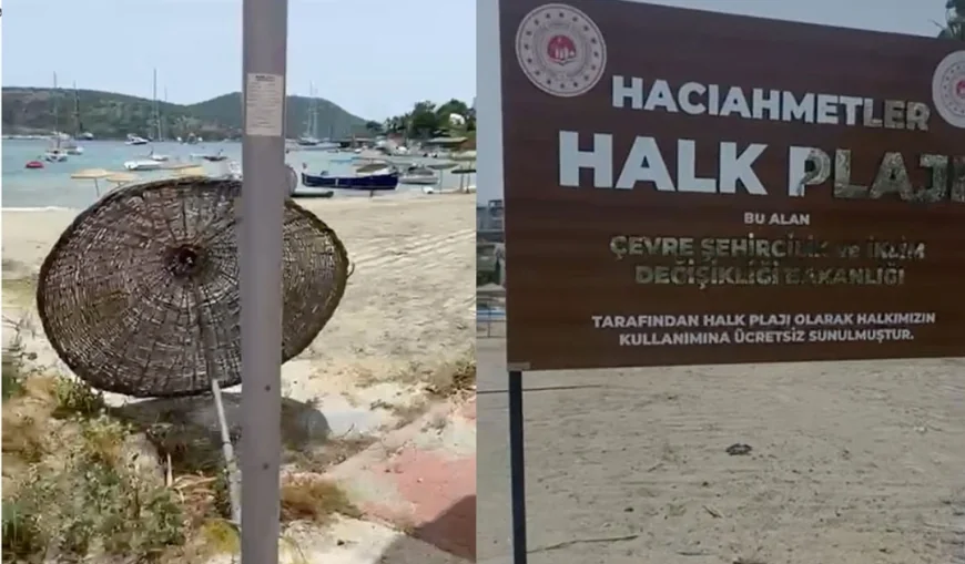 Bodrum’da bakanlığın tabelası ile halk plajı ilan ettiler, bakanlık haberimiz yok dedi