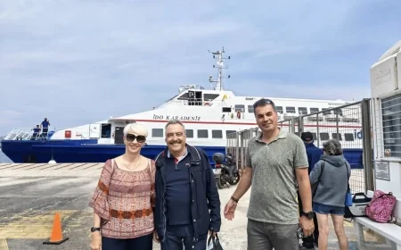 Bodrum’dan ilk feribot komşu Leros adasına gitti