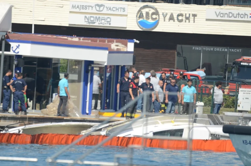 Milta Marina’da akaryakıt alan yat patladı, battı iki denizci yaralandı