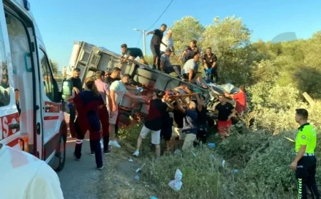 Bodrum Milas yolunda kaza 1 ölü, 1 ağır yaralı