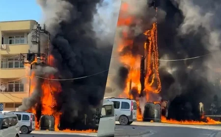 Mahallenin ortasındaki trafo bomba gibi patladı yangın çıktı, büyük panik yaşandı