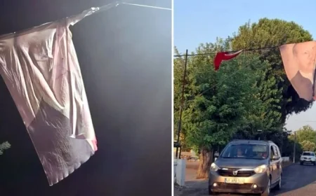 Muğla’da pankart krizi ….Erdoğan’ın posterini kaldırdı jandarma ifadeye çağırdı
