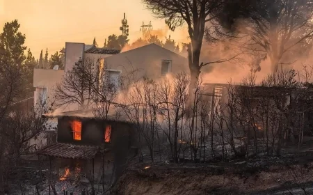 Yunanistan alev alev ... 100 bin dönüm yandı