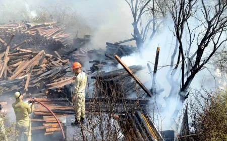 Mumcular'da  yangın evlere dayandı korku yaşandı