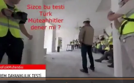 VİDEOLU HABER..Müteahhit ve inşaat çalışanları 16 katlı binaya doluşup deprem testi yaptı, Sizce Türk müteahhitler bu testi denermi, diye sordular