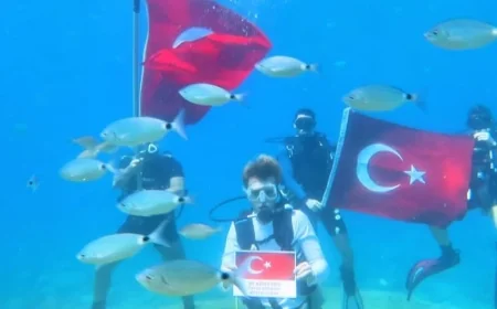 Denizin dibinde zafer coşkusu