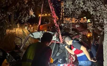 Otomobil uçuruma yuvarlandı 2 genç yaşamını yitirdi