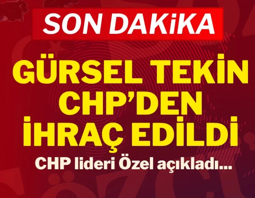 CHP lideri Özel açıkladı: Gürsel Tekin CHP'den ihraç edildi