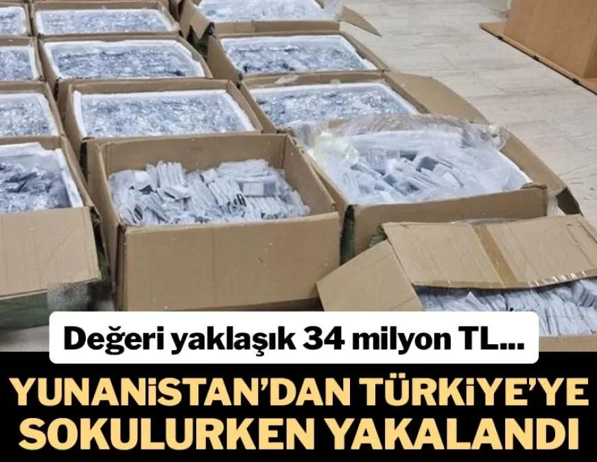 Yunan adasından Türkiye’ye 12.500 telefon geçirmeye çalışan iki Türk vatandaşı yakalandı