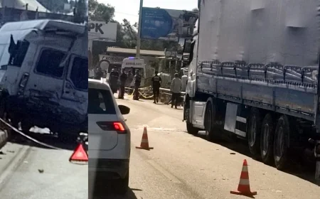Milas Bodrum yolunda TIR, minibüse arkadan çarptı 1 ölü, 11 yaralı