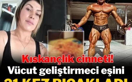 Vücut geliştirmeci çiftin kıskançlık  krizi..Vücut geliştirmeci kadın kocasını 21 bıçak darbesi ile öldürdü