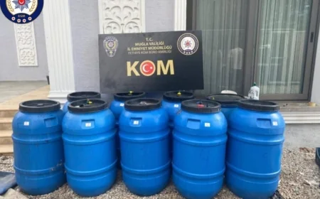 Muğla’da Etil Alkol ve Sahte Şarap Operasyonu, tam 2 ton ele geçirildi