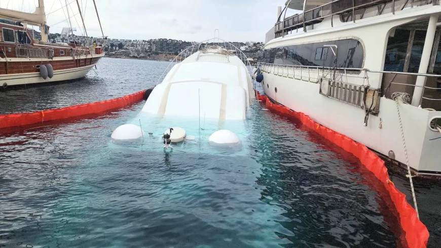Bodrum’da motor yatlar durdukları yerde battı, soruşturma başlatıldı
