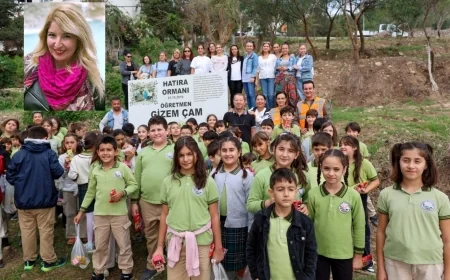 Öğrencileri  Gizem öğretmeni  unutmadı, anısına 150 fidan diktiler