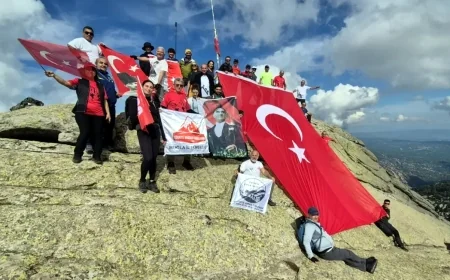 Bodrumlu dağcılar zirvede  Atatürk’ü andılar