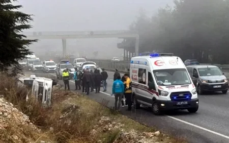 Muğla’da yolcu minibüsü devrildi 14 kişi yaralandı