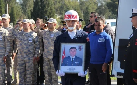 MİLAS’TA  ŞEHİT ASTSUBAY BAŞÇAVUŞ EMRAH KURAN’A HÜZNÜN HAKİM OLDUĞU VEDA