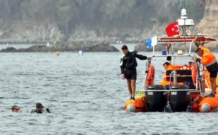 Göçmen  botu battı arama kurtarma çalışması başlatıldı