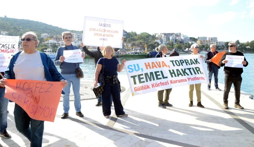 Güllük yat limanı yapılmasın eylemi yaptılar