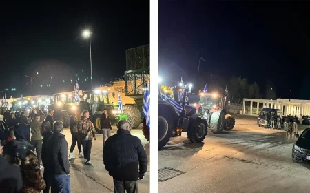 Yunan çiftçiler Türkiye Yunanistan sınırını traktörlerle kapattı