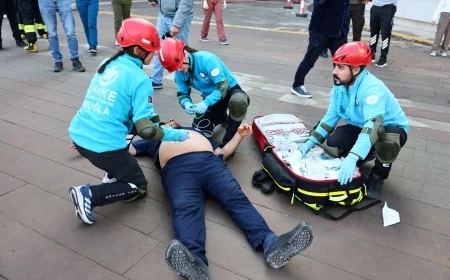 Devlet Hastanesi’nde  Deprem, Yangın ve Tahliye Tatbikatı