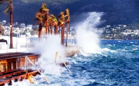 Bodrum’da şiddetli lodos hayatı etkiledi